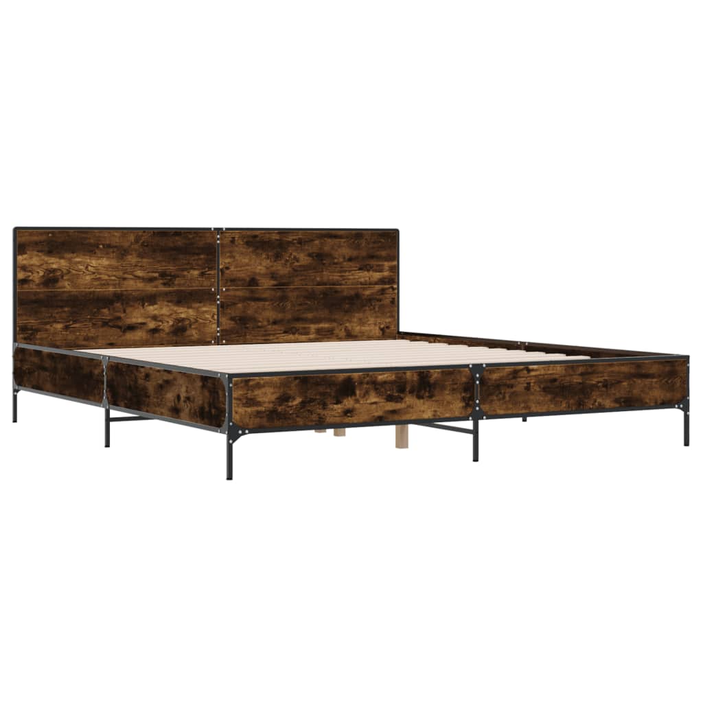 Okvir kreveta boja hrasta 180x20 cm konstruirano drvo i metal