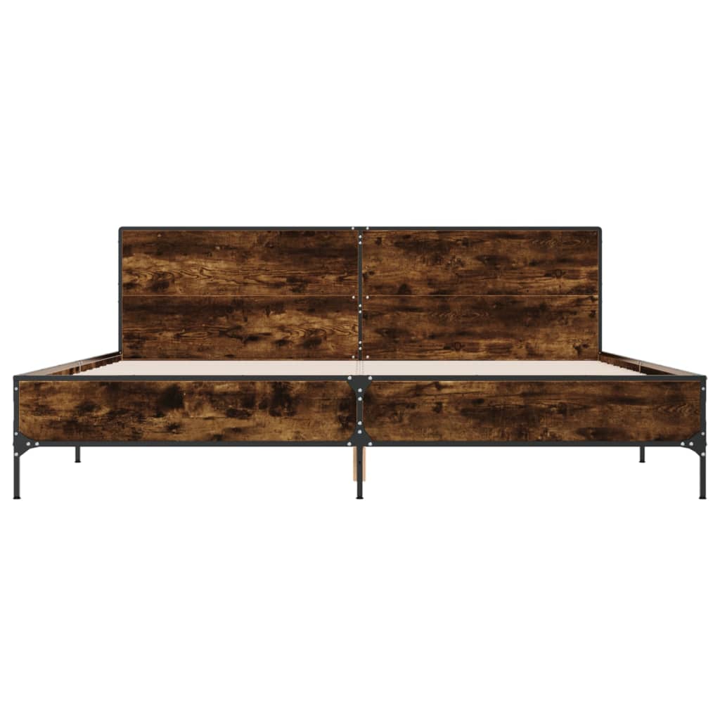 Okvir kreveta boja hrasta 180x20 cm konstruirano drvo i metal