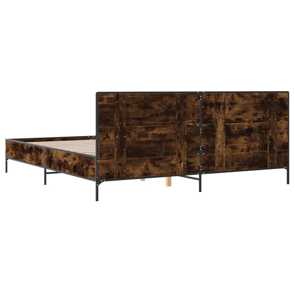 Okvir kreveta boja hrasta 180x20 cm konstruirano drvo i metal