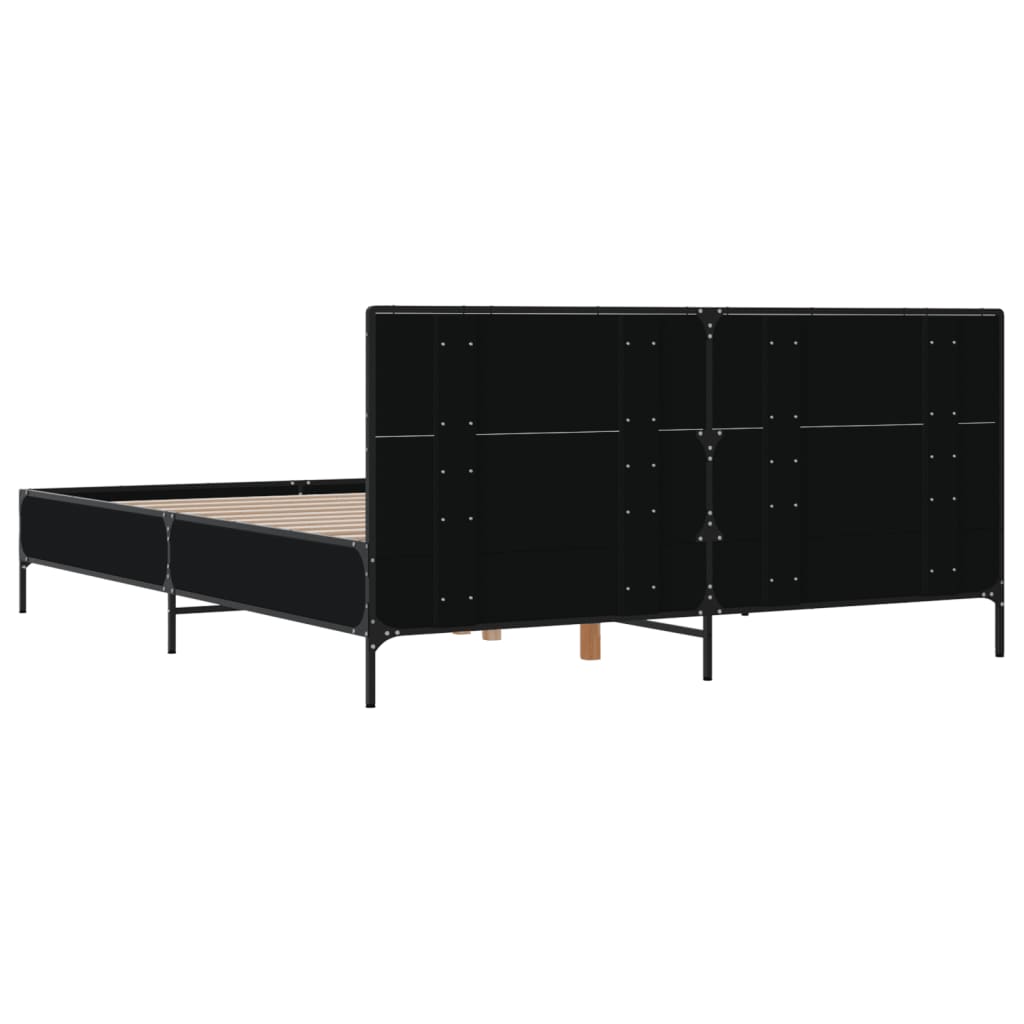 Okvir za krevet crni 120x190 cm konstruirano drvo i metal