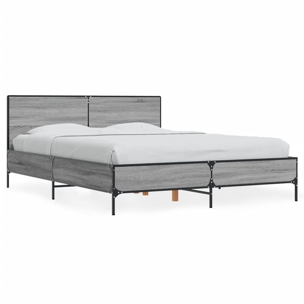 Okvir za krevet boja hrasta 120x190cm konstruirano drvo i metal