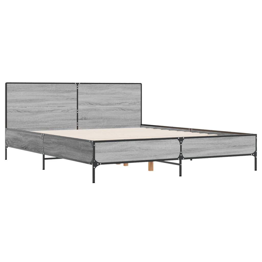 Okvir za krevet boja hrasta 120x190cm konstruirano drvo i metal