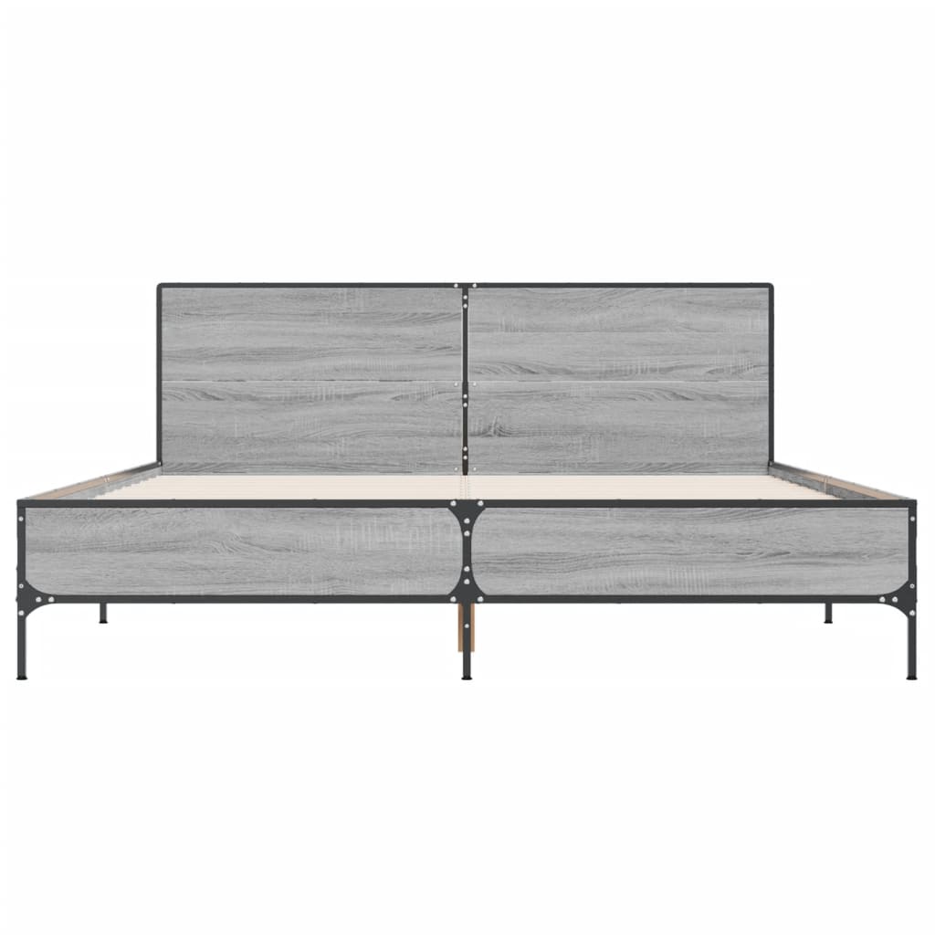 Okvir za krevet boja hrasta 120x190cm konstruirano drvo i metal