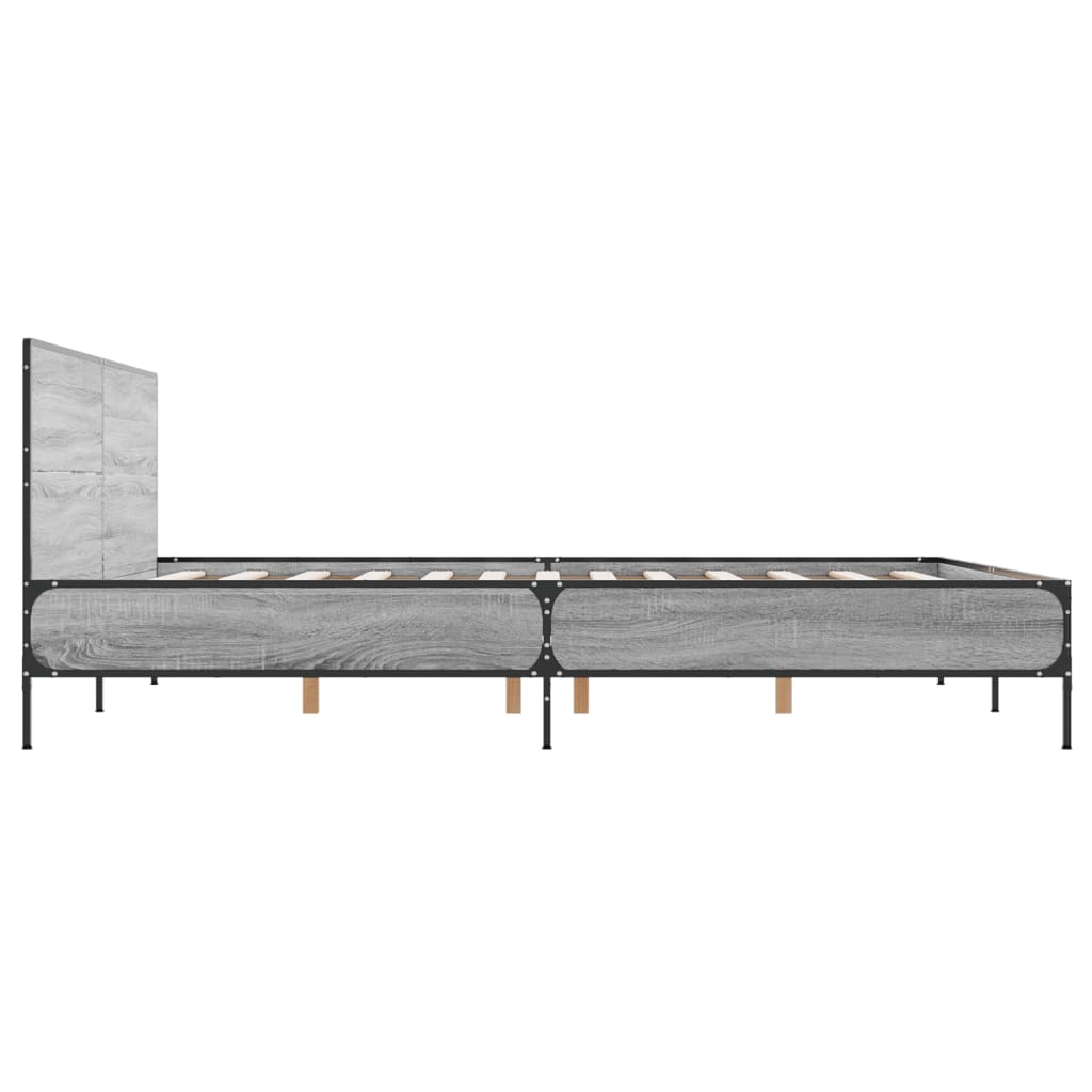 Okvir za krevet boja hrasta 120x190cm konstruirano drvo i metal