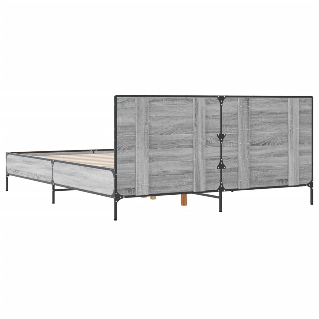 Okvir za krevet boja hrasta 120x190cm konstruirano drvo i metal