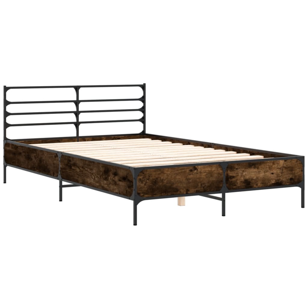 Okvir kreveta boja hrasta 140x200 cm konstruirano drvo i metal