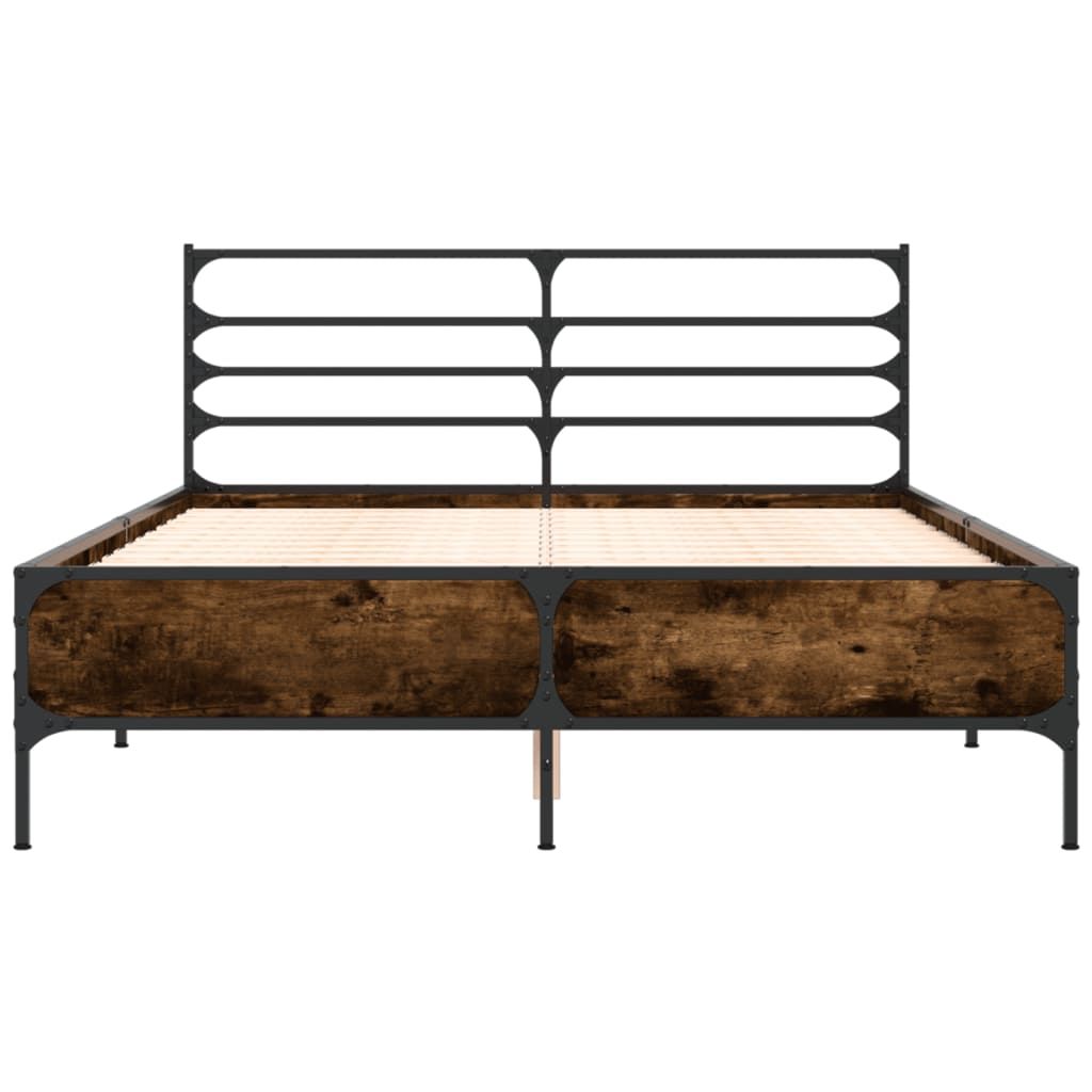 Okvir kreveta boja hrasta 140x200 cm konstruirano drvo i metal
