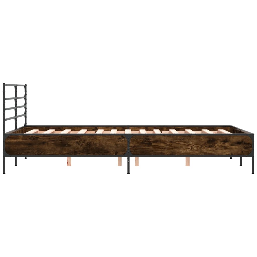 Okvir kreveta boja hrasta 140x200 cm konstruirano drvo i metal