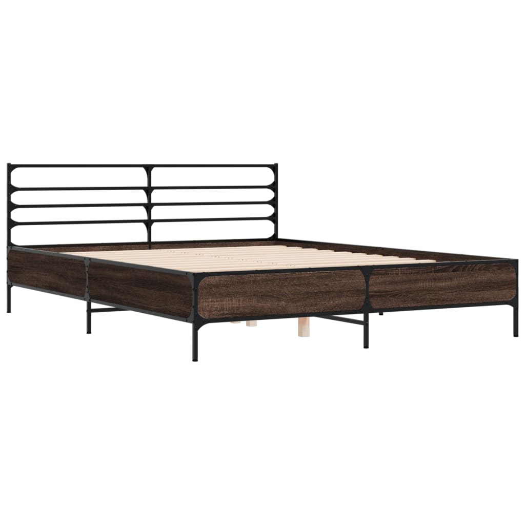 Okvir kreveta boja hrasta 160x200 cm konstruirano drvo i metal