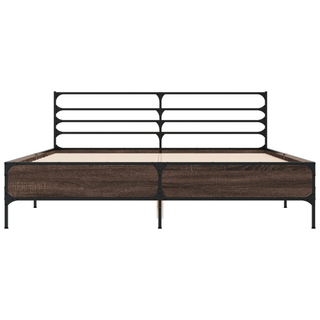 Okvir kreveta boja hrasta 160x200 cm konstruirano drvo i metal