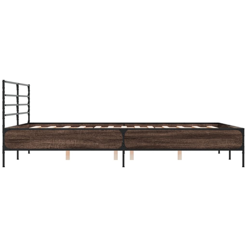Okvir kreveta boja hrasta 160x200 cm konstruirano drvo i metal