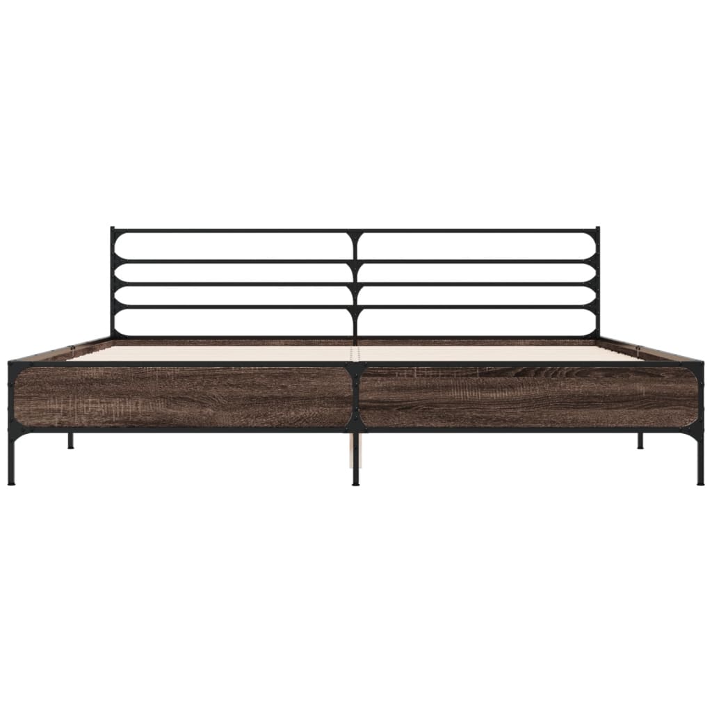 Okvir za krevet boja hrasta 180x200cm konstruirano drvo i metal