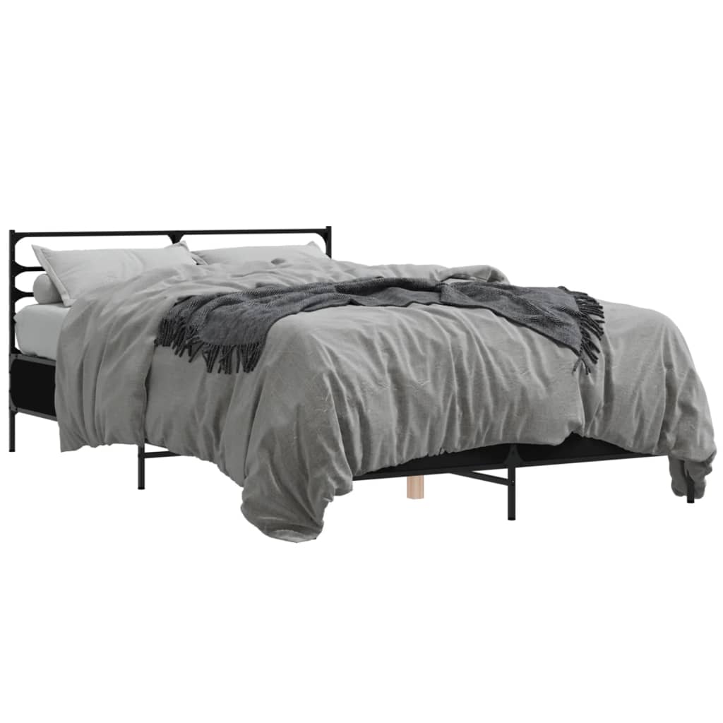 Okvir za krevet crni 120x190 cm konstruirano drvo i metal