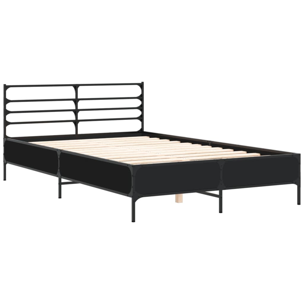 Okvir za krevet crni 120x190 cm konstruirano drvo i metal