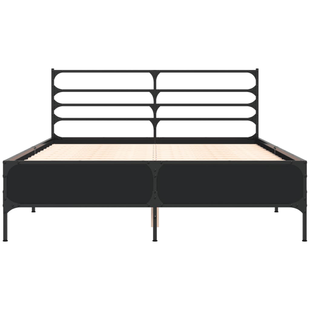 Okvir za krevet crni 120x190 cm konstruirano drvo i metal