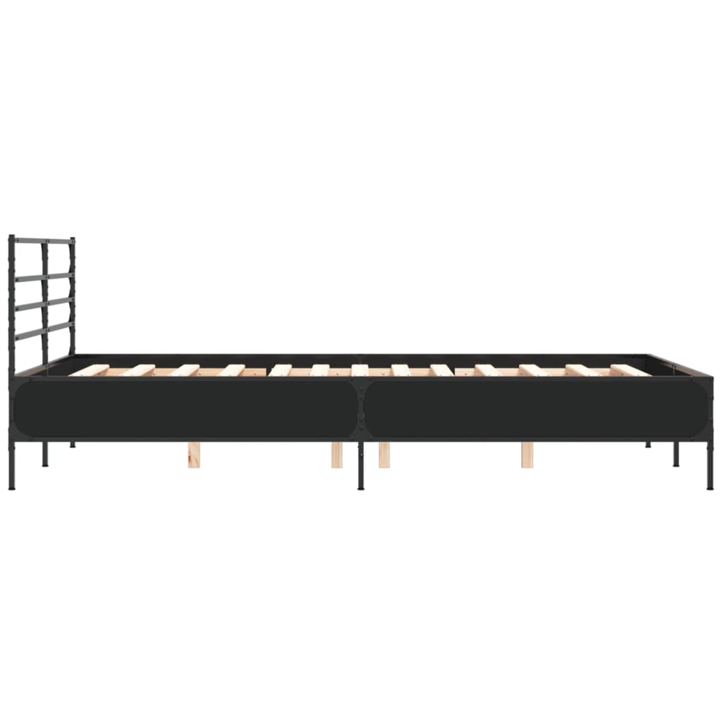 Okvir za krevet crni 120x190 cm konstruirano drvo i metal