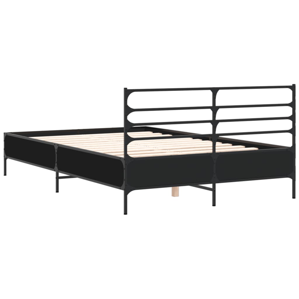 Okvir za krevet crni 120x190 cm konstruirano drvo i metal