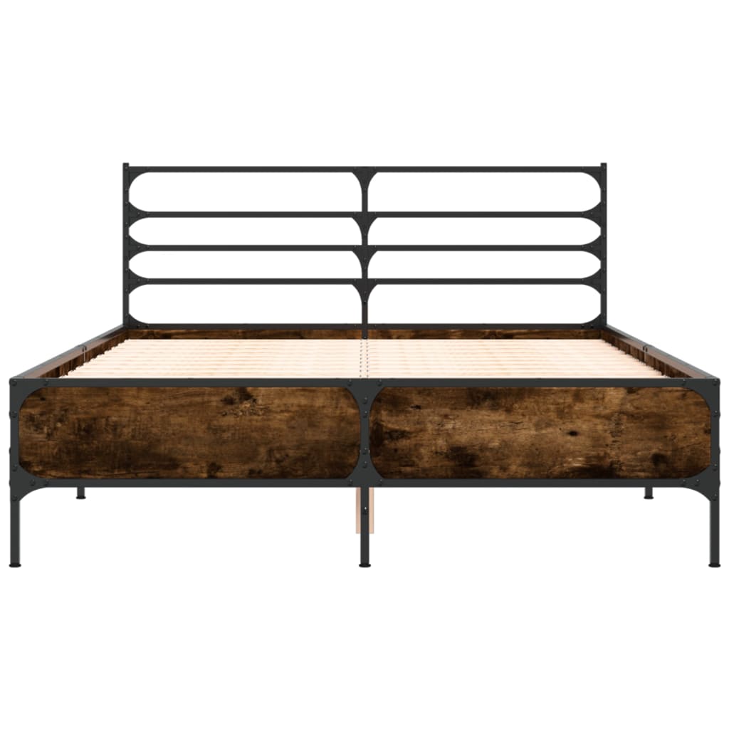 Okvir za krevet boja hrasta 120x190cm konstruirano drvo i metal