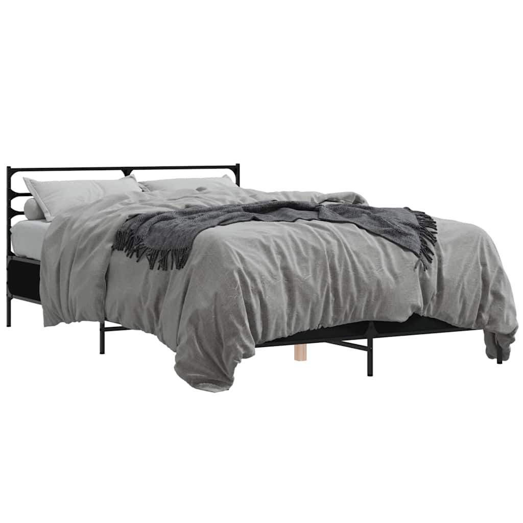 Okvir za krevet crni 140x190 cm konstruirano drvo i metal