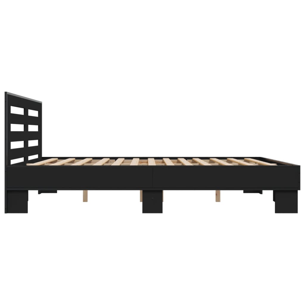 Okvir za krevet crni 180 x 200 cm konstruirano drvo i metal