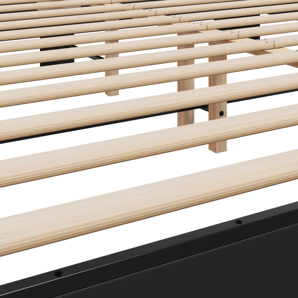 Okvir za krevet crni 180 x 200 cm konstruirano drvo i metal