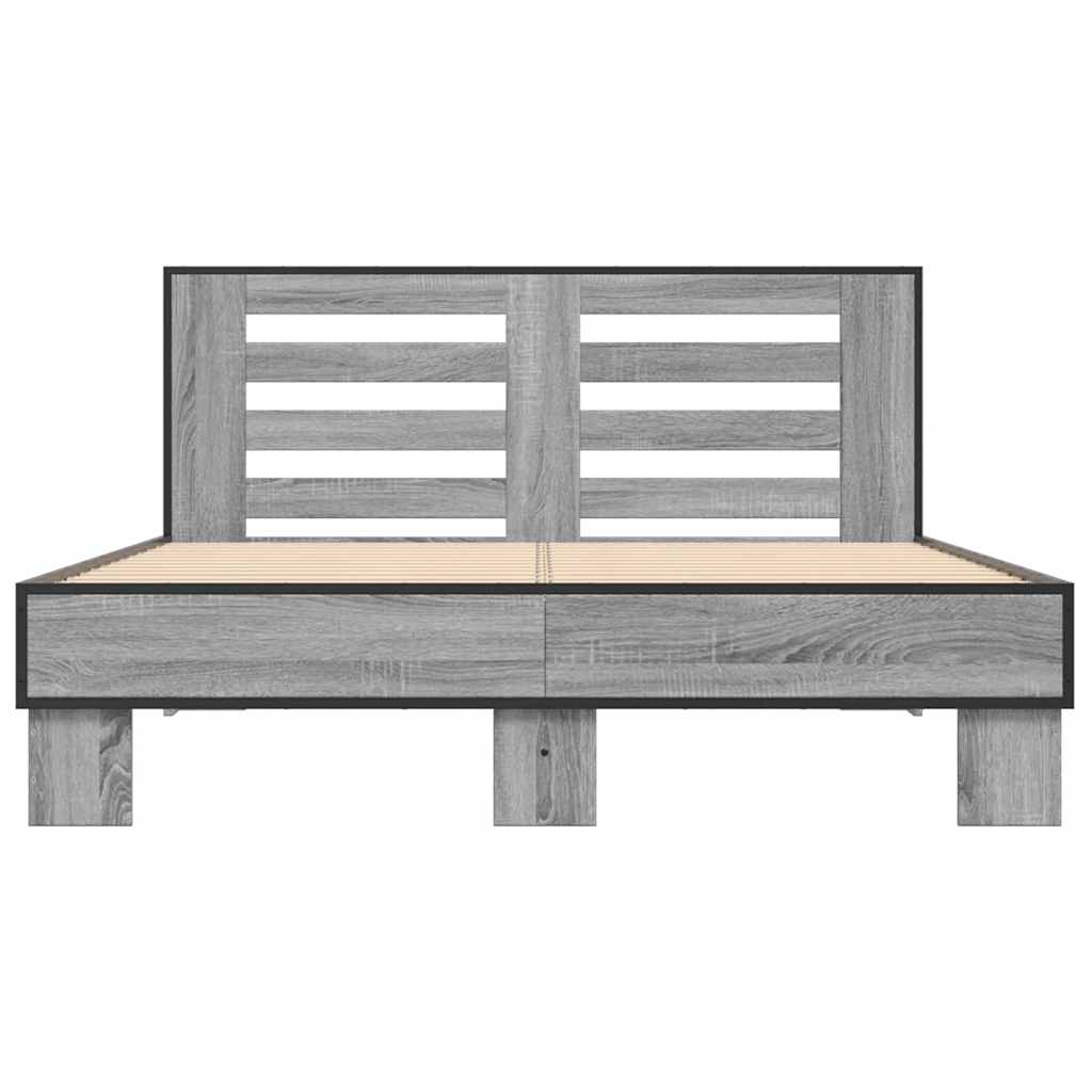 Okvir kreveta boja hrasta 140x200cm konstruirano drvo i metal