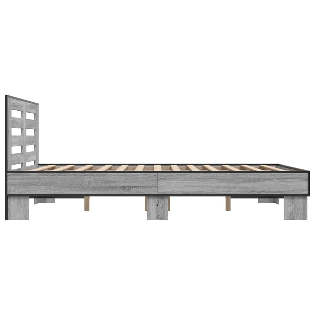 Okvir kreveta boja hrasta 140x200cm konstruirano drvo i metal