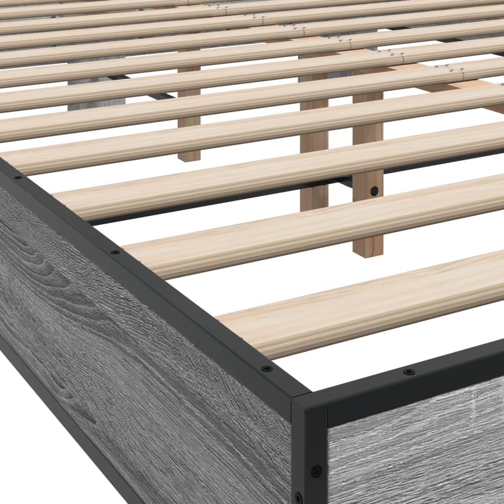 Okvir kreveta boja hrasta 140x200cm konstruirano drvo i metal