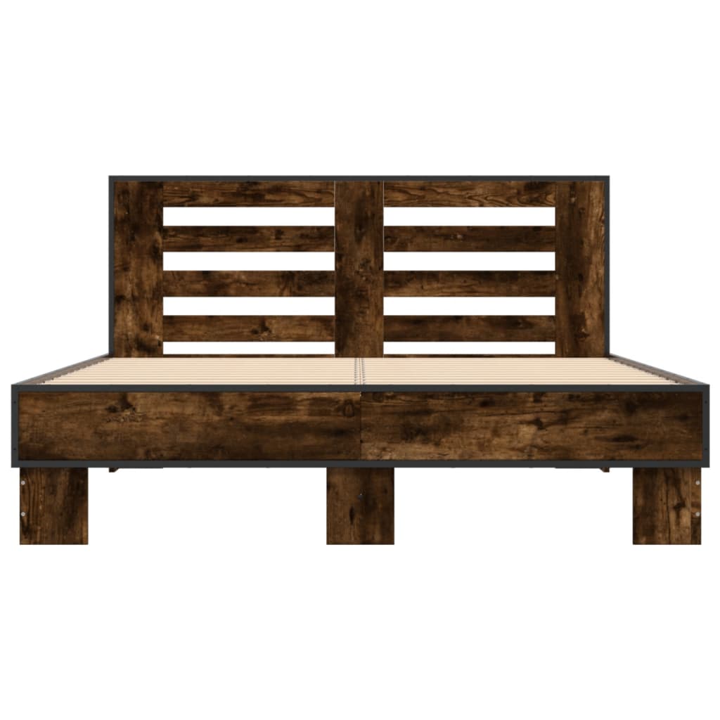Okvir za krevet boja hrasta 135x190cm konstruirano drvo i metal