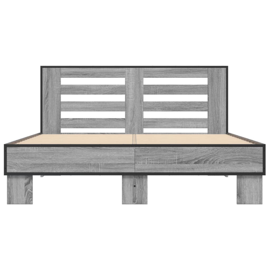 Okvir kreveta boja hrasta 135x190cm konstruirano drvo i metal