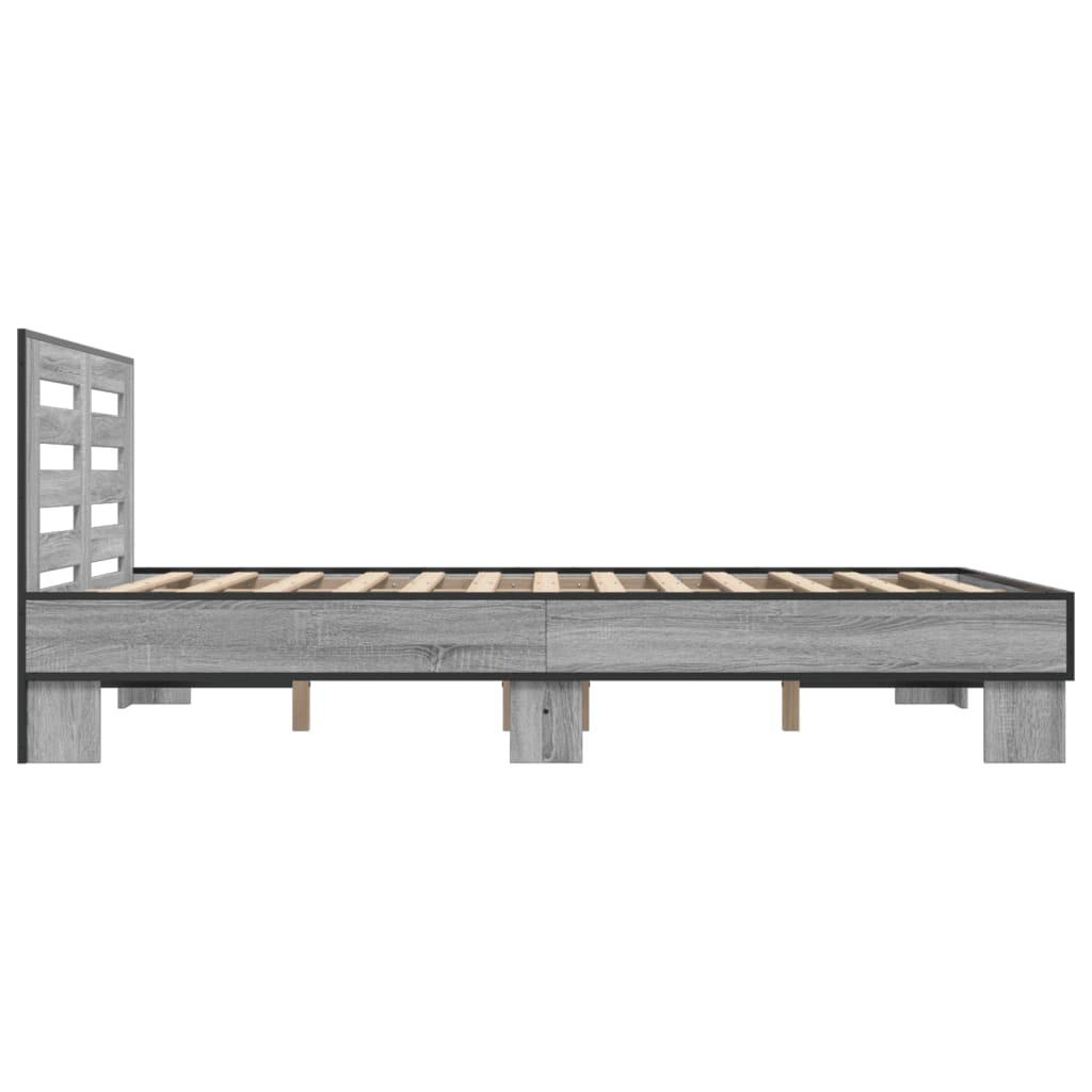 Okvir kreveta boja hrasta 135x190cm konstruirano drvo i metal