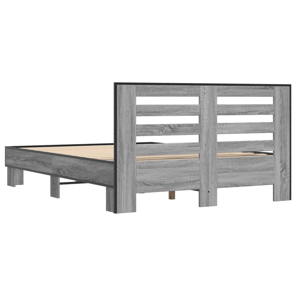 Okvir kreveta boja hrasta 135x190cm konstruirano drvo i metal