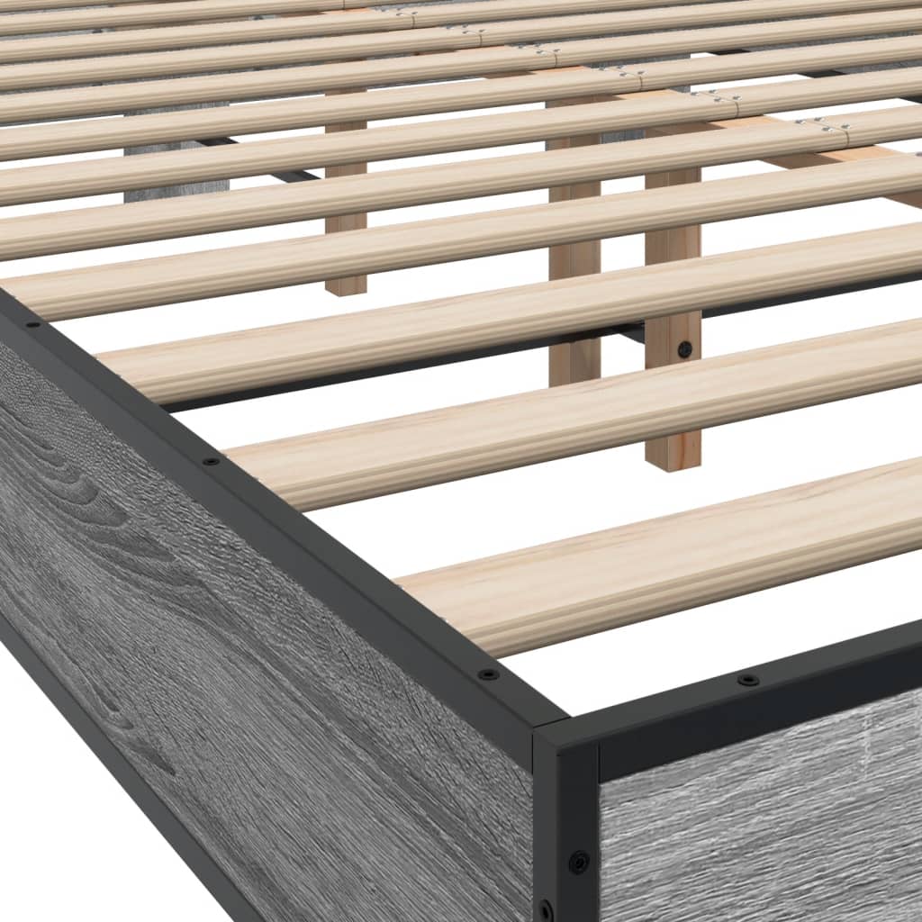 Okvir kreveta boja hrasta 135x190cm konstruirano drvo i metal