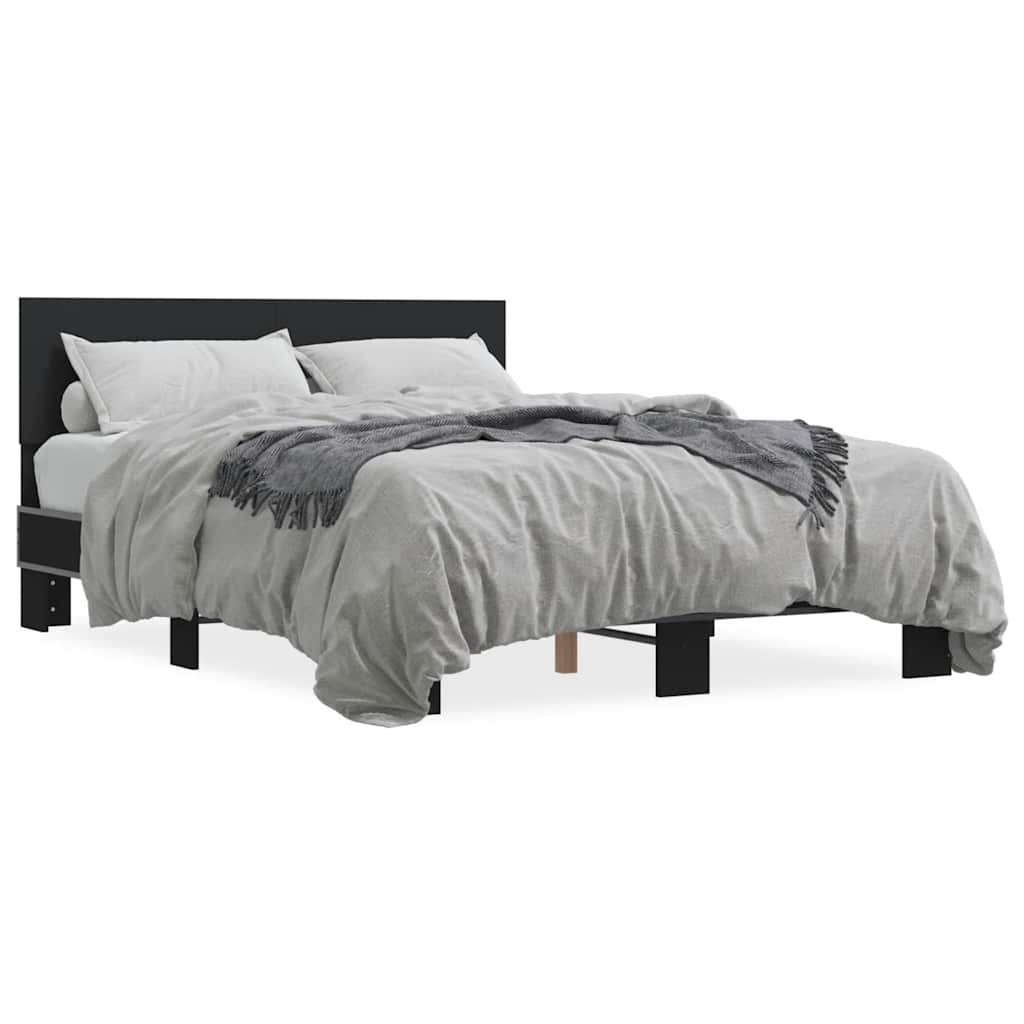 Okvir za krevet crni 120x190 cm konstruirano drvo i metal