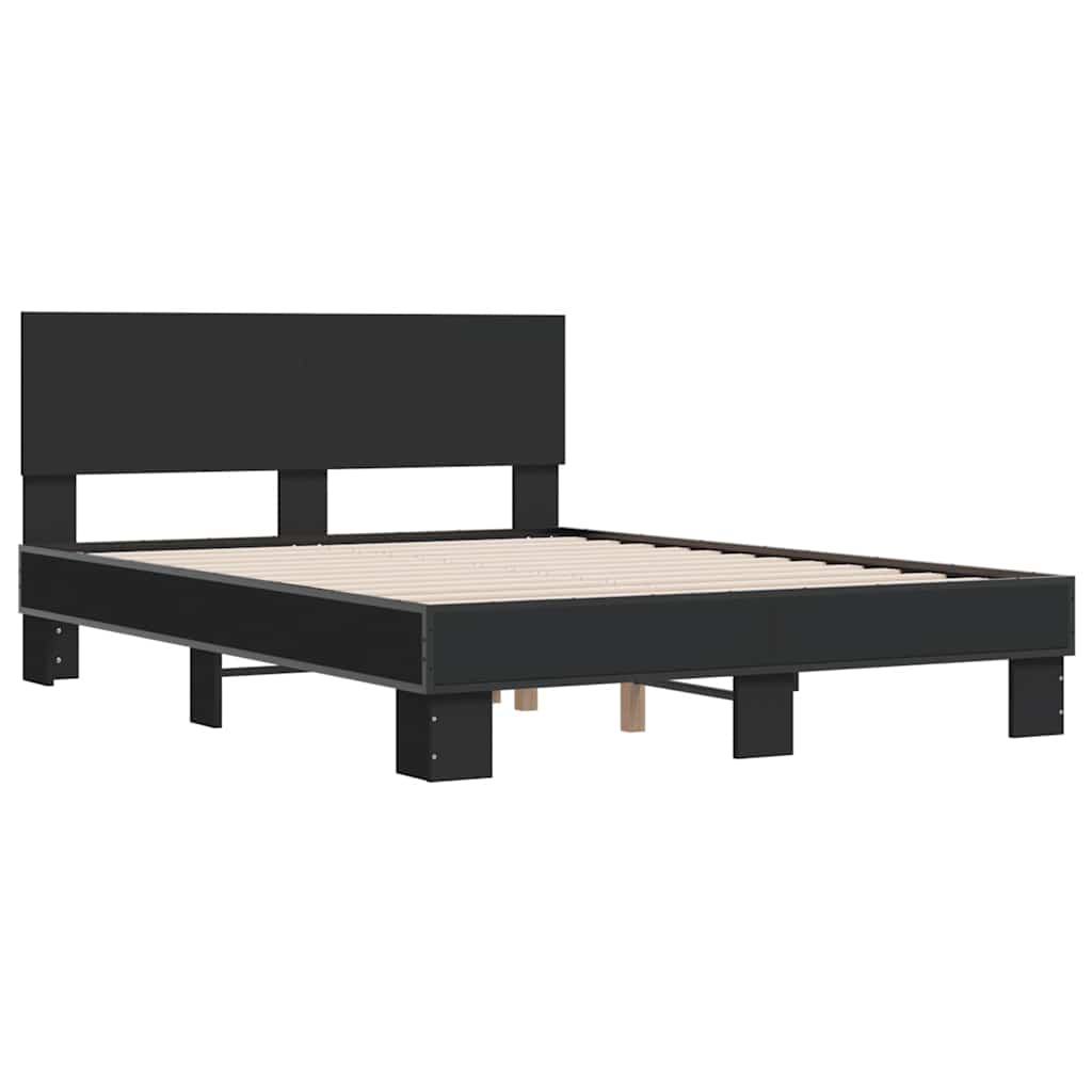 Okvir za krevet crni 120x190 cm konstruirano drvo i metal