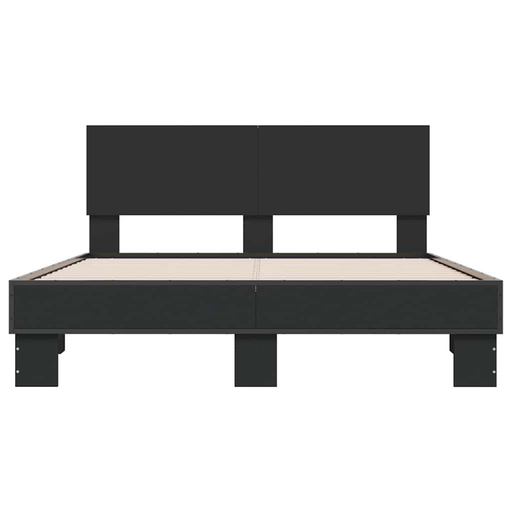 Okvir za krevet crni 120x190 cm konstruirano drvo i metal