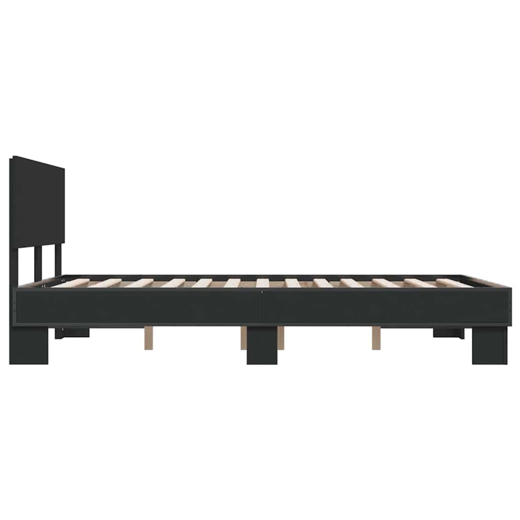 Okvir za krevet crni 120x190 cm konstruirano drvo i metal
