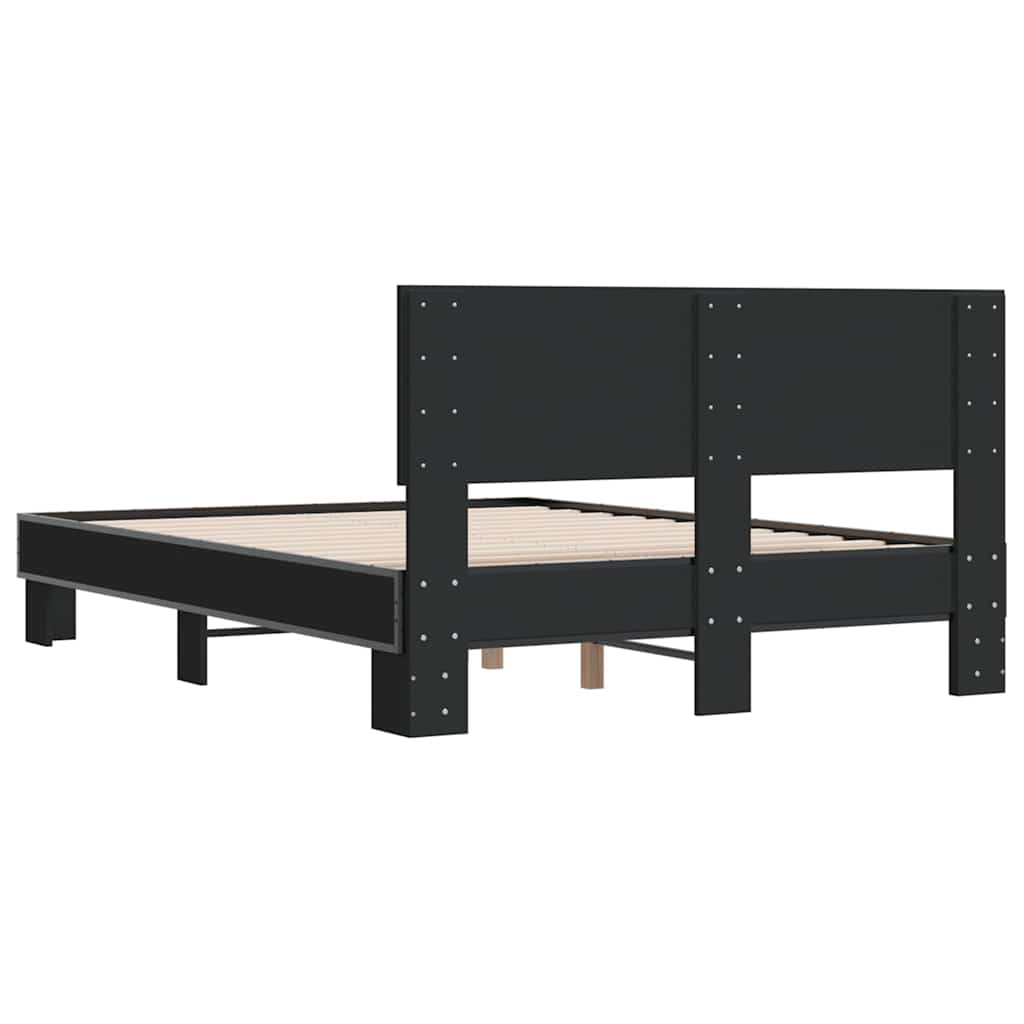Okvir za krevet crni 120x190 cm konstruirano drvo i metal