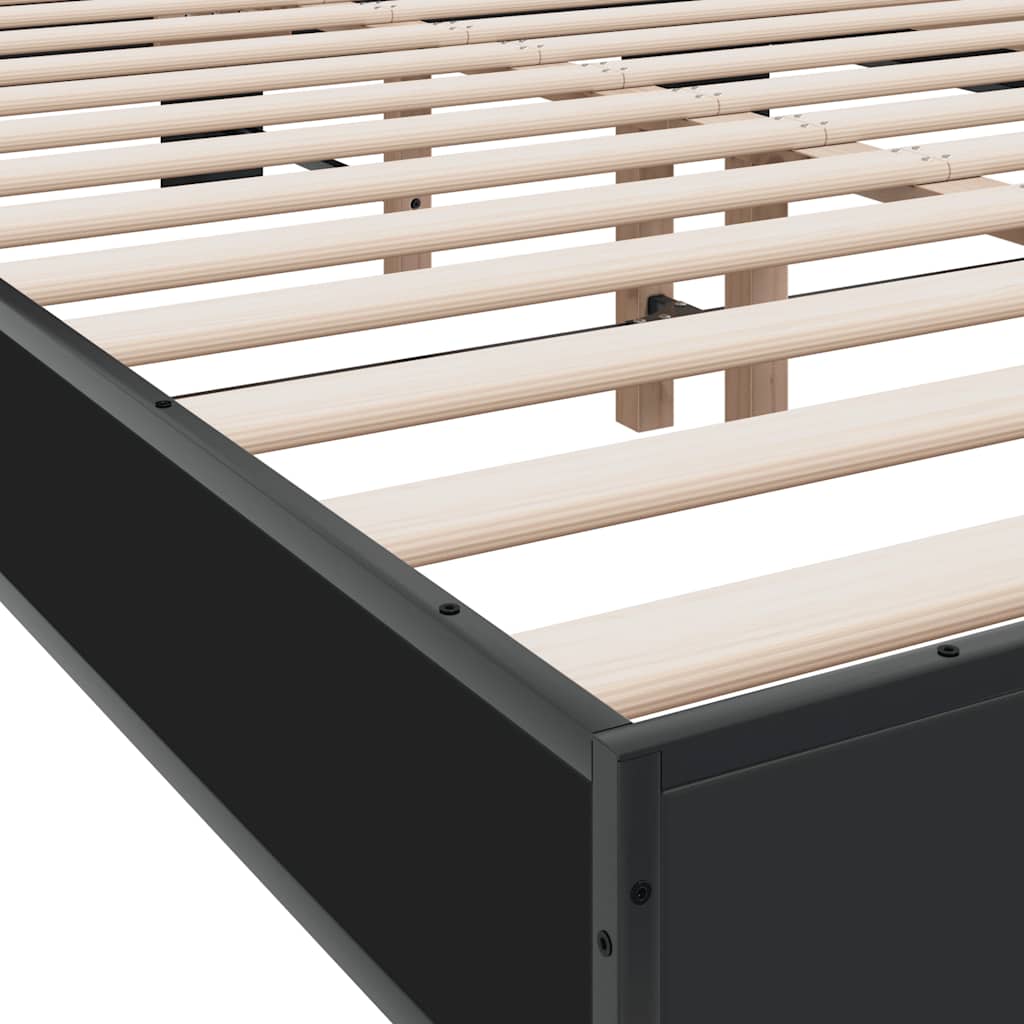Okvir za krevet crni 120x190 cm konstruirano drvo i metal
