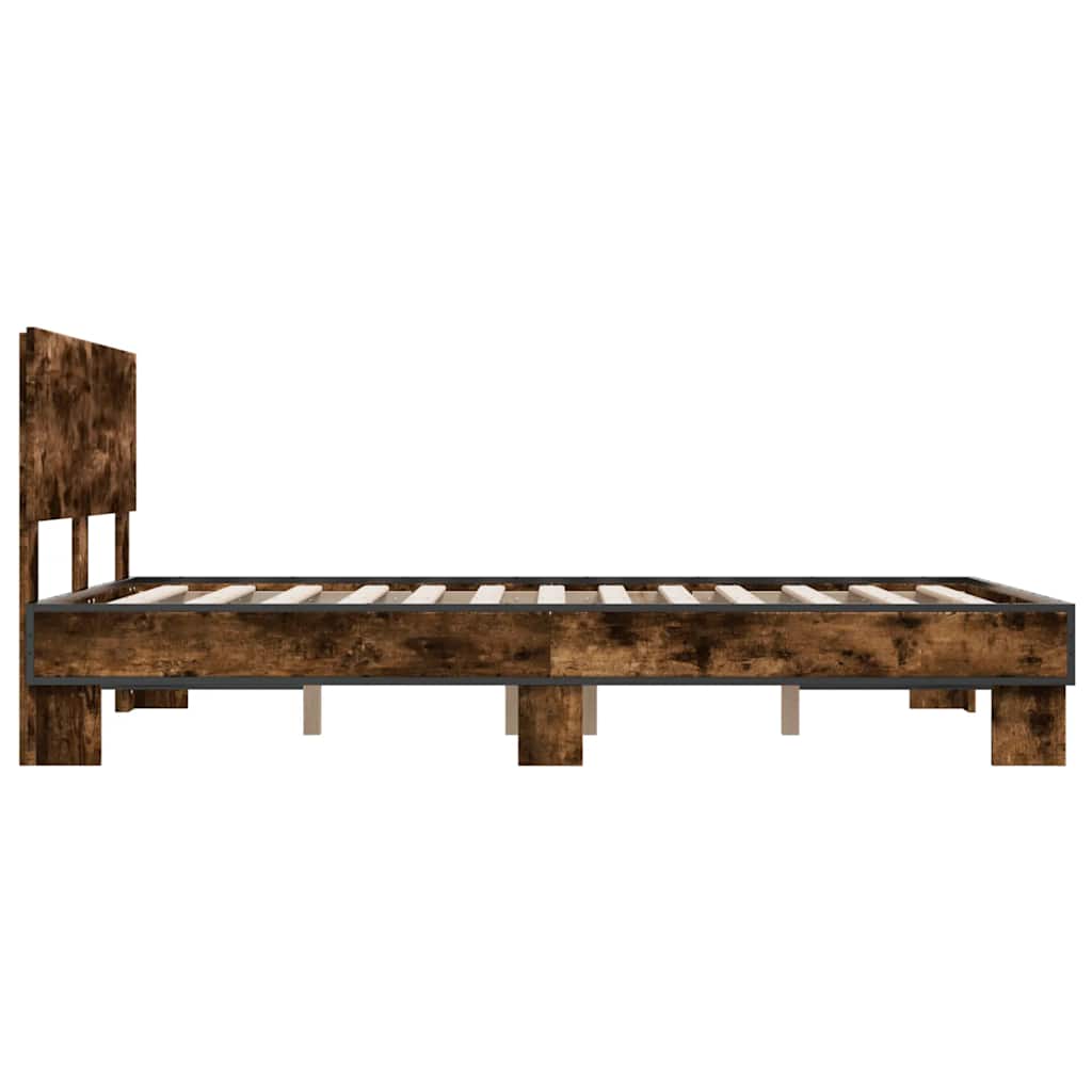 Okvir za krevet boja hrasta 135x190cm konstruirano drvo i metal