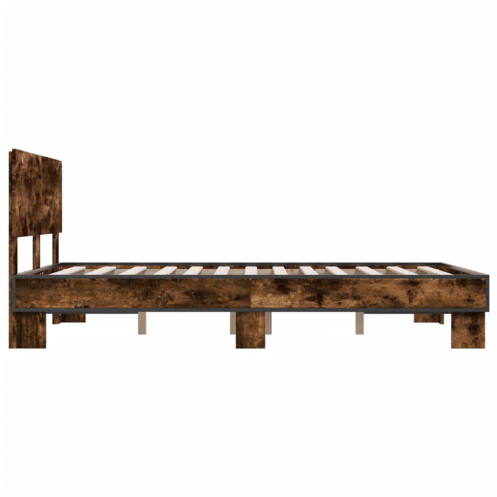 Okvir kreveta boja hrasta 140x190 cm konstruirano drvo i metal