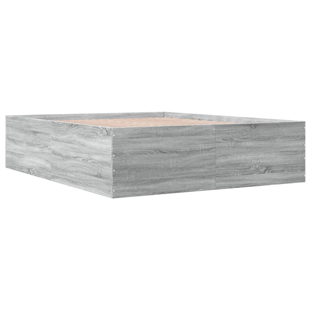 Okvir kreveta boja hrasta 160 x 200 cm od konstruiranog drva
