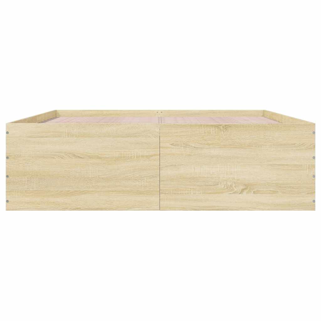 Okvir za krevet boja hrasta 150x200 cm konstruirano drvo