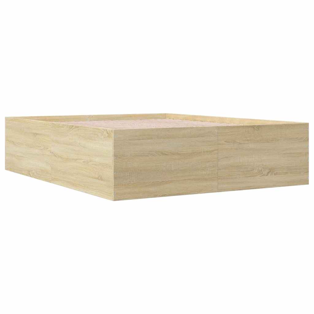 Okvir za krevet boja hrasta 150x200 cm konstruirano drvo