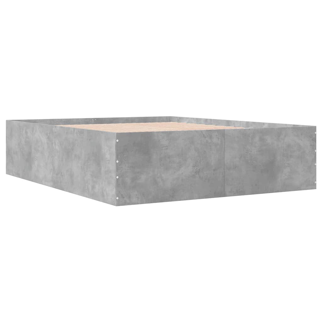 Okvir kreveta boja betona 150x200 cm od konstruiranog drva