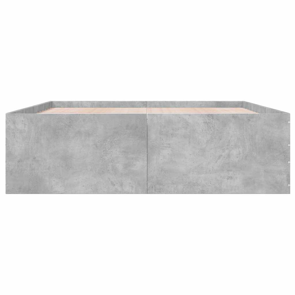 Okvir kreveta boja betona 150x200 cm od konstruiranog drva