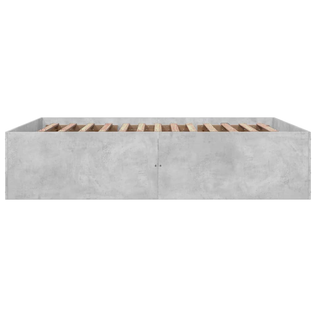 Okvir kreveta boja betona 150x200 cm od konstruiranog drva