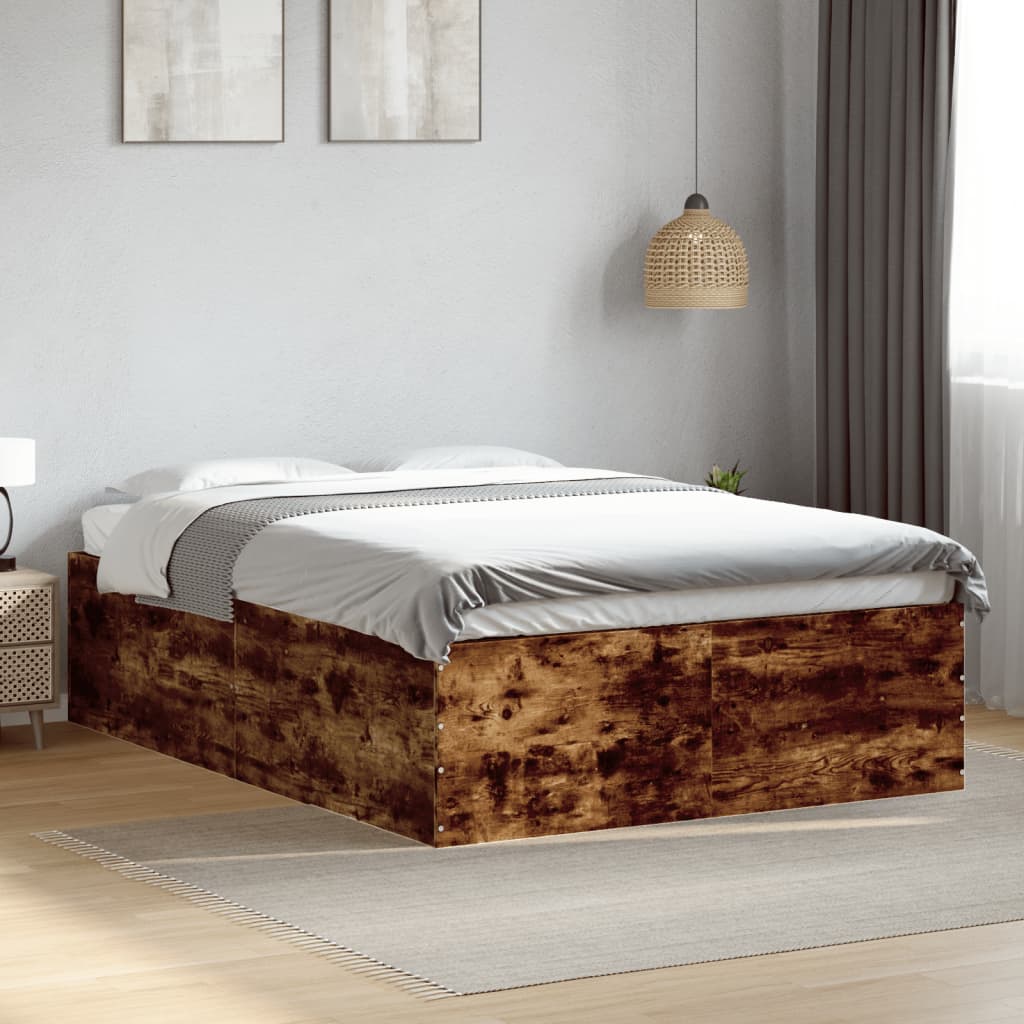 Okvir za krevet boja hrasta 135x190 cm konstruirano drvo