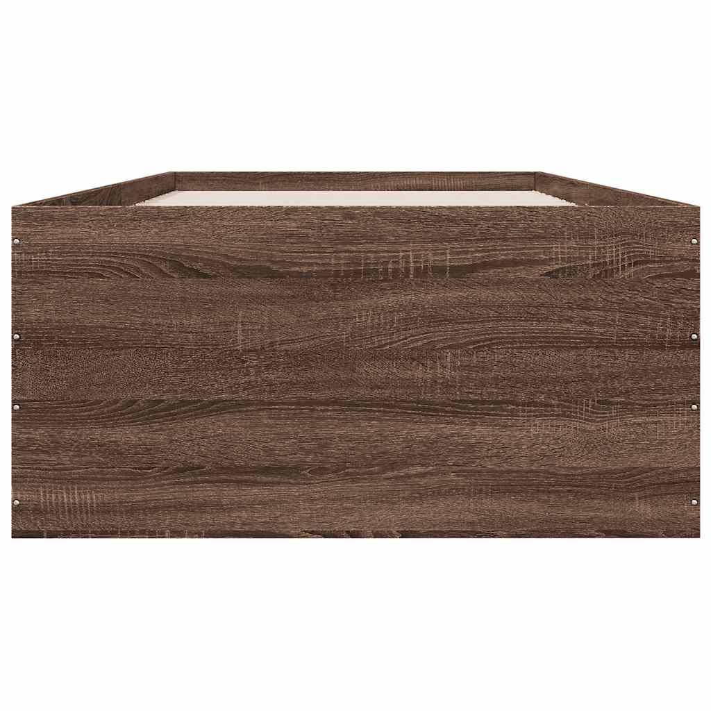 Okvir za krevet smeđi hrast 90 x 200 cm od konstruiranog drva