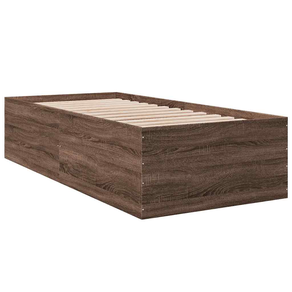 Okvir za krevet smeđi hrast 90 x 200 cm od konstruiranog drva